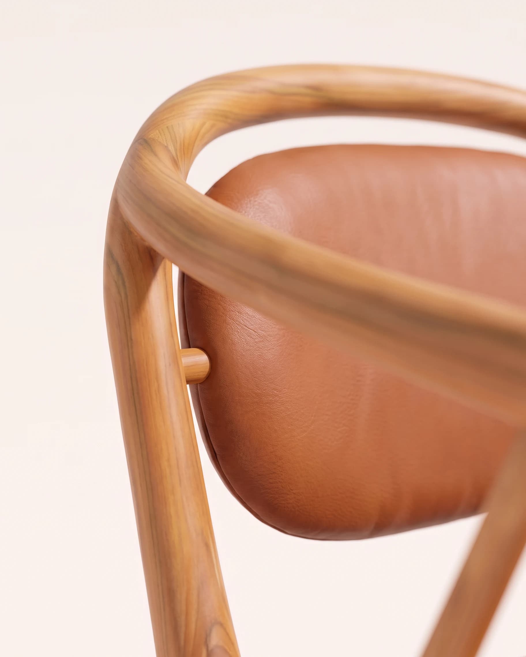 Armchair with upholstered back, detail