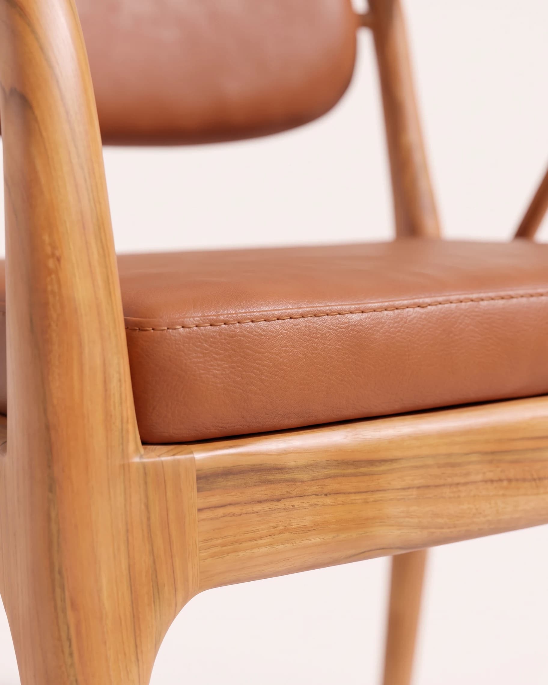 Armchair with upholstered back, detail