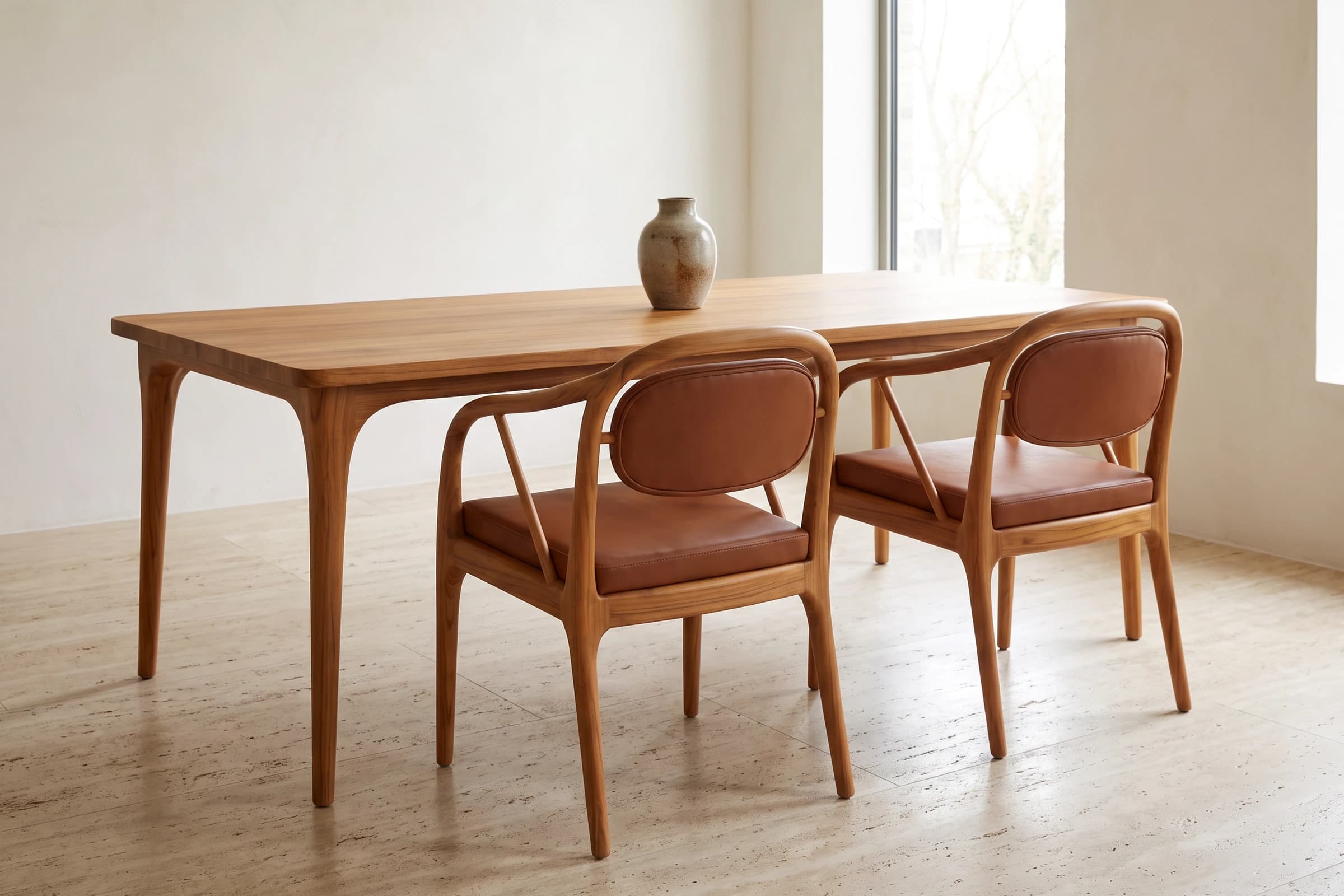Armchair with upholstered back in an interior