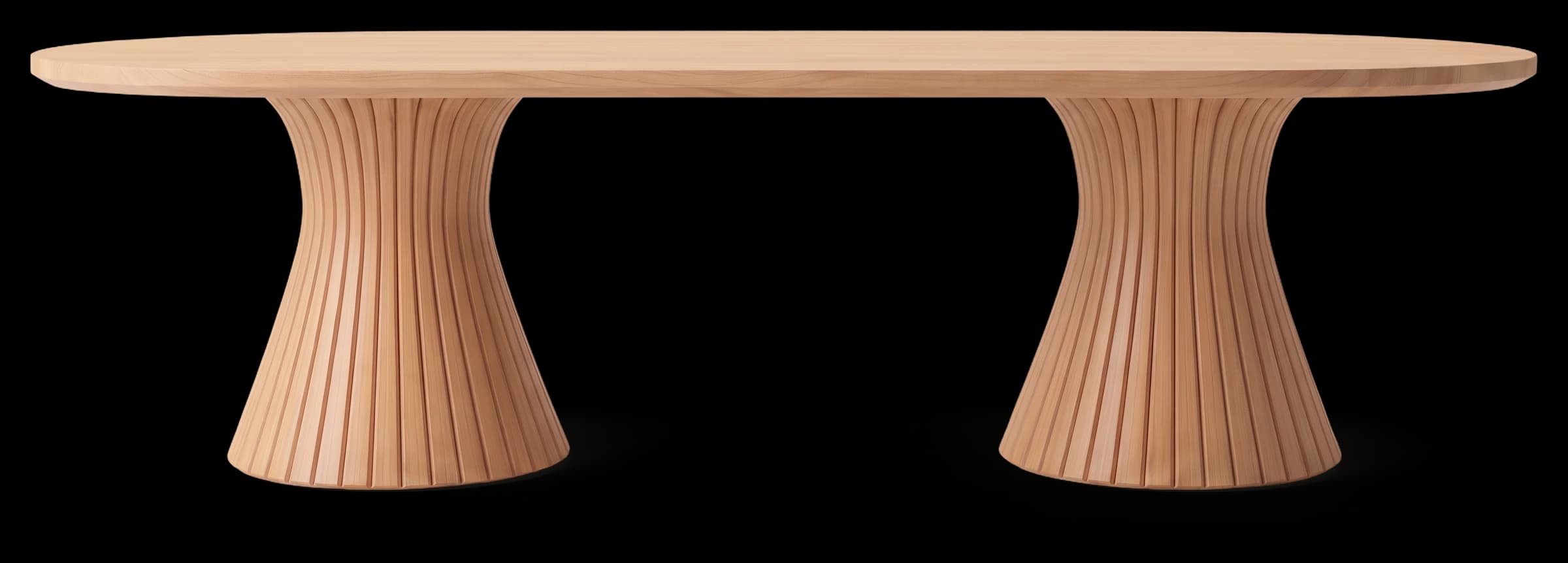 Meeting Table in Light Oak, front view