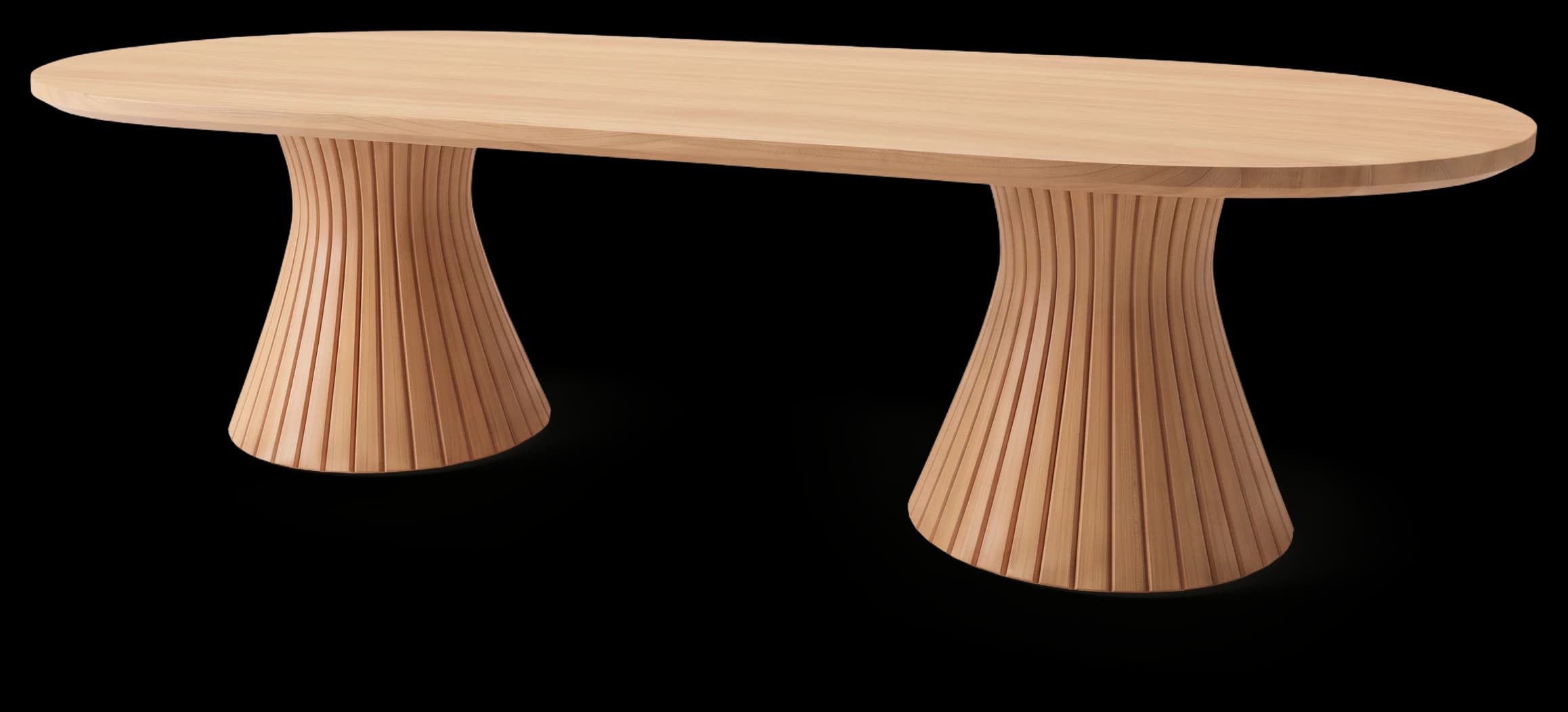 Meeting Table in Light Oak, three-quarter view