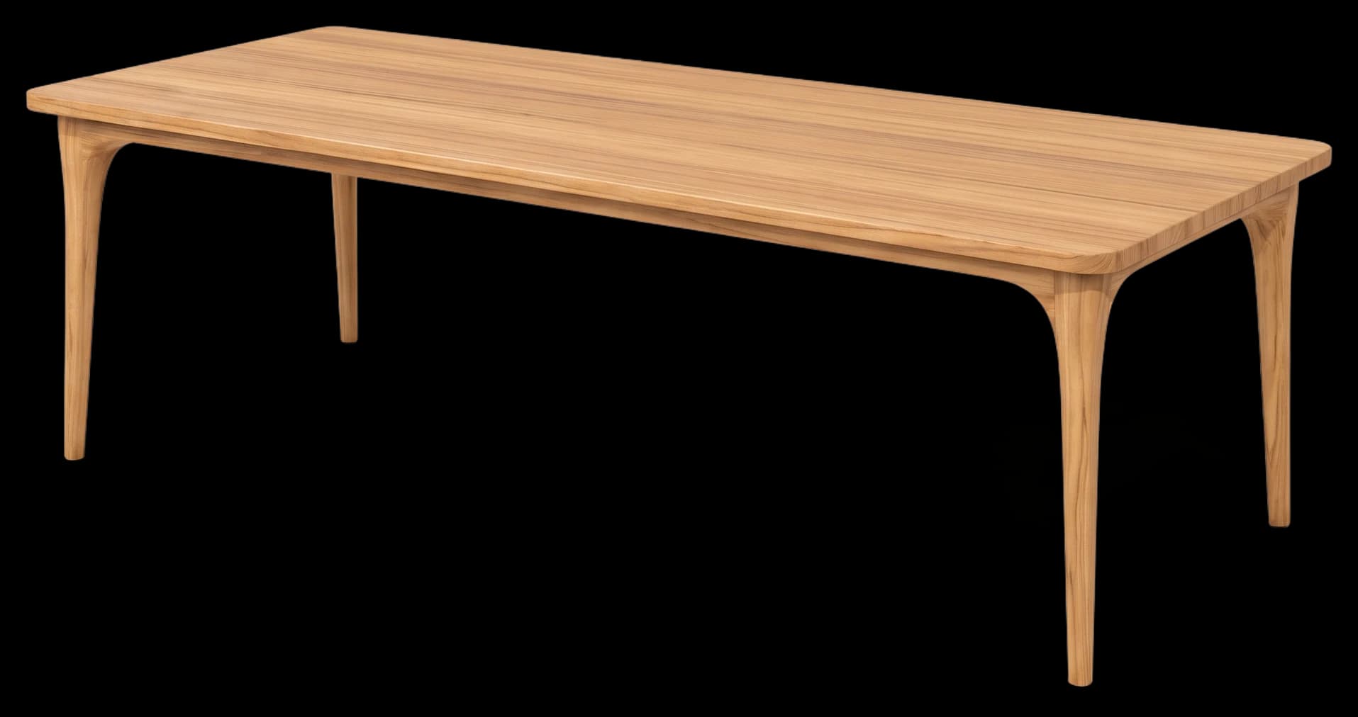 Frame Dining Table in Light Oak, three-quarter view
