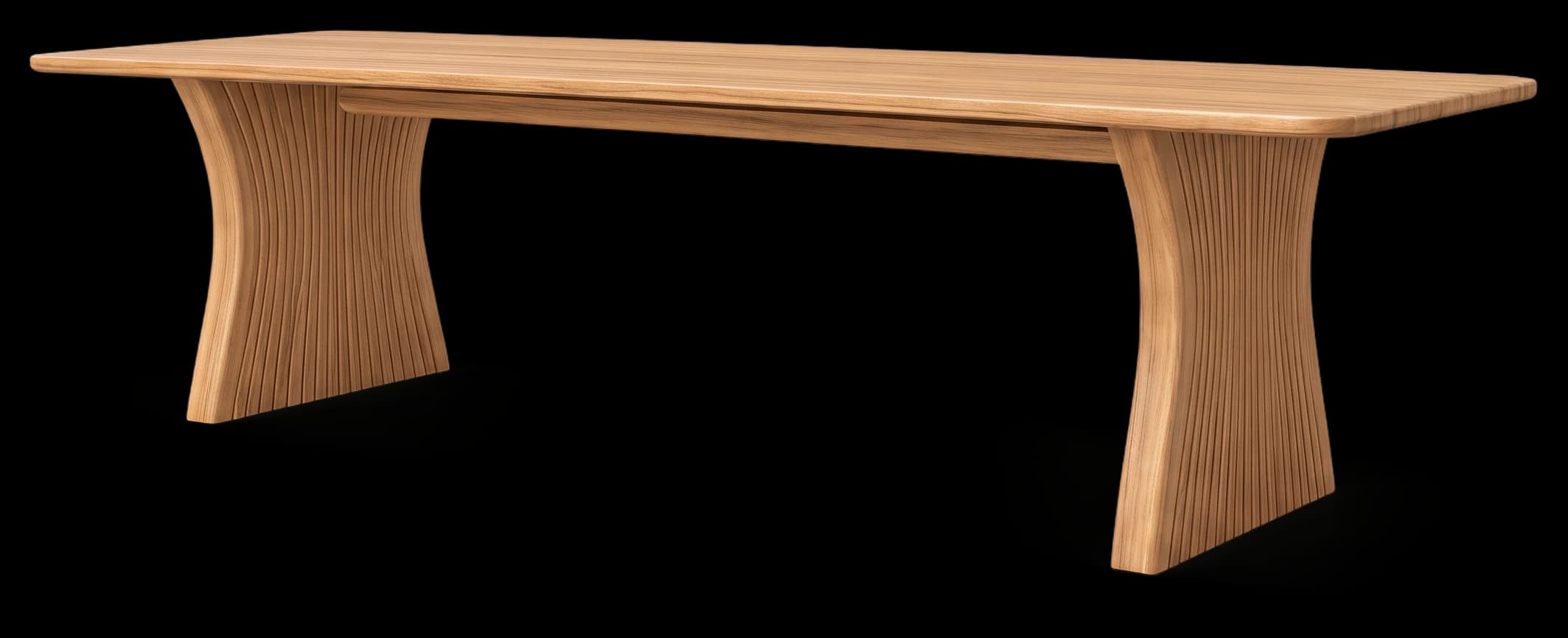 Panel Table in Light Oak, three-quarter view