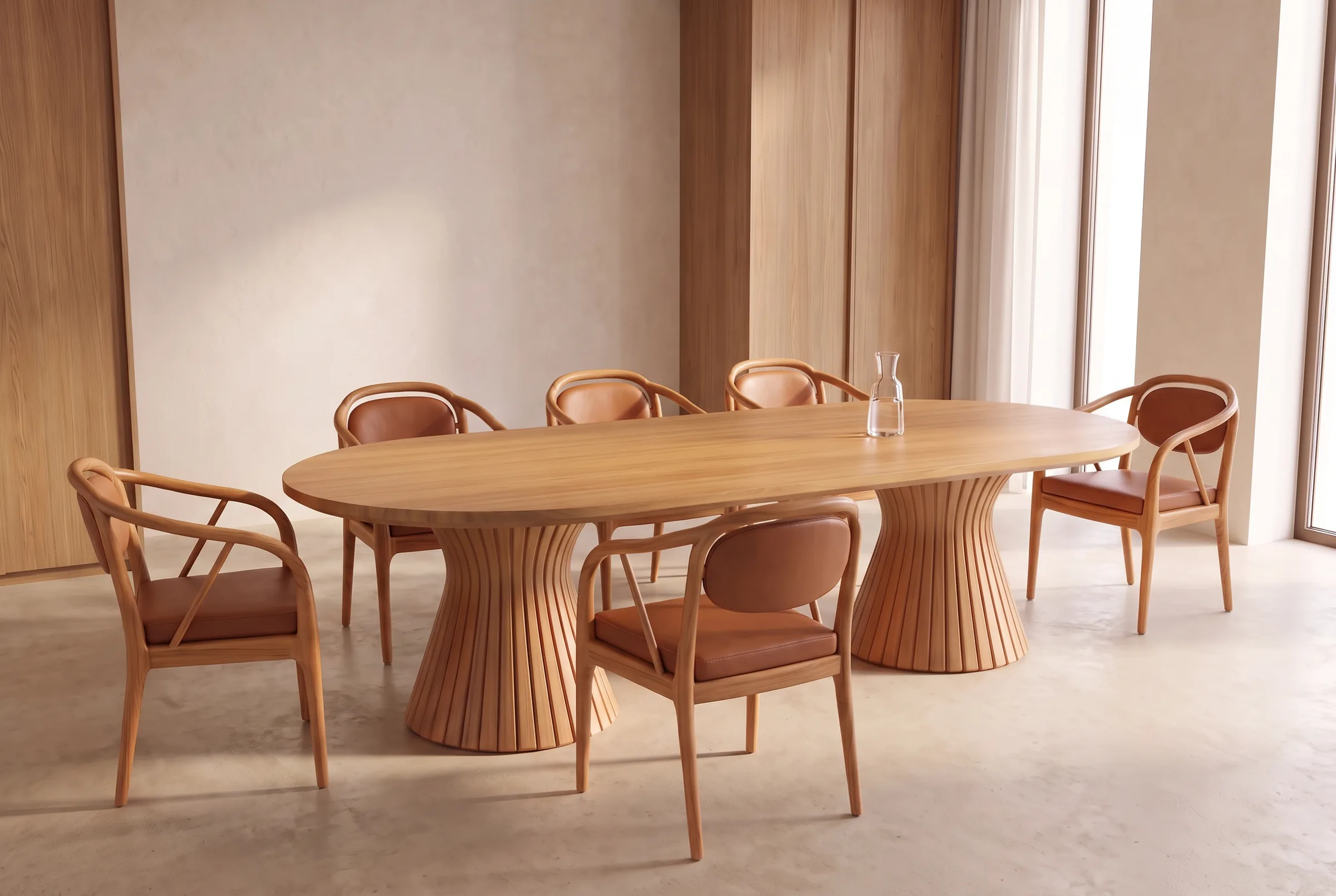 Meeting Table with Armchairs in a calm, daylit meeting room