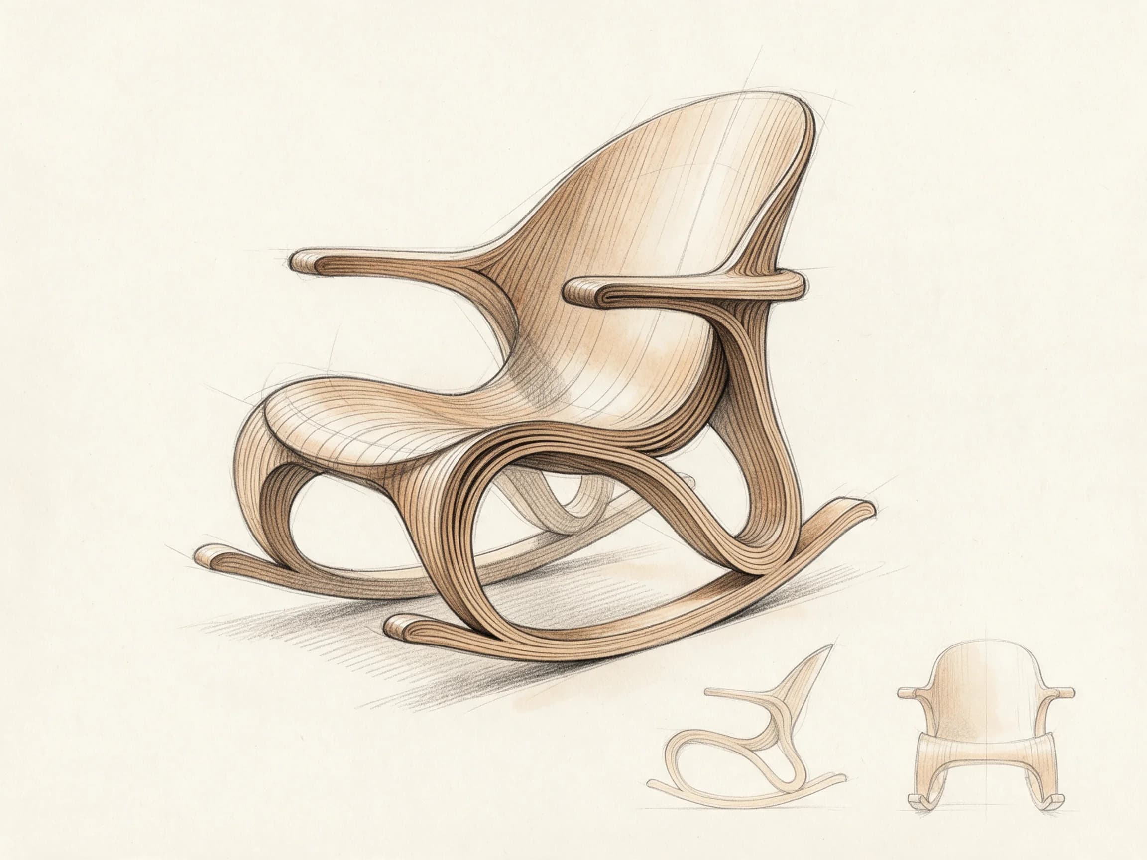 STUDY 04 — Rocking chair — one ribbon