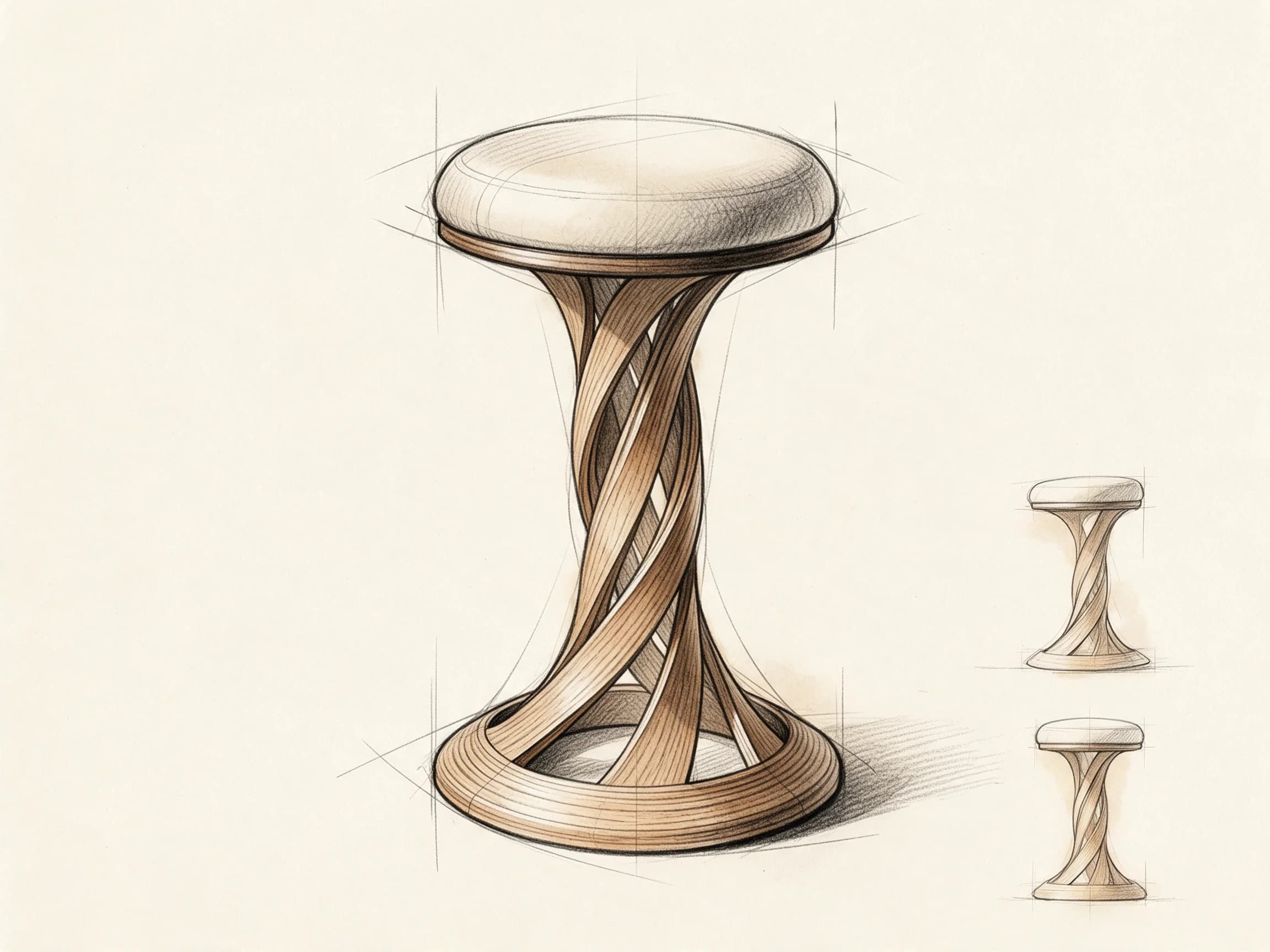 STUDY 07 — Bar stool — twisted stem