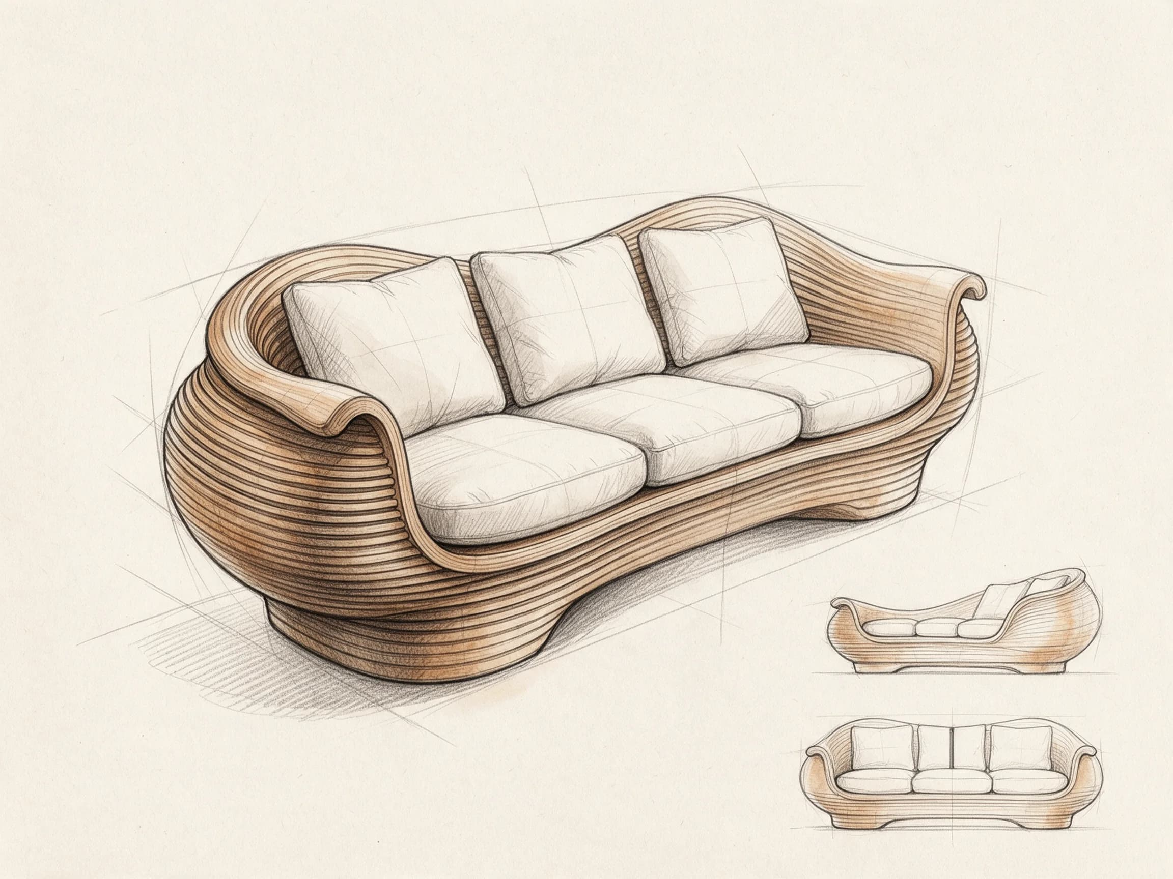 STUDY 14 — Sofa — lamella sides