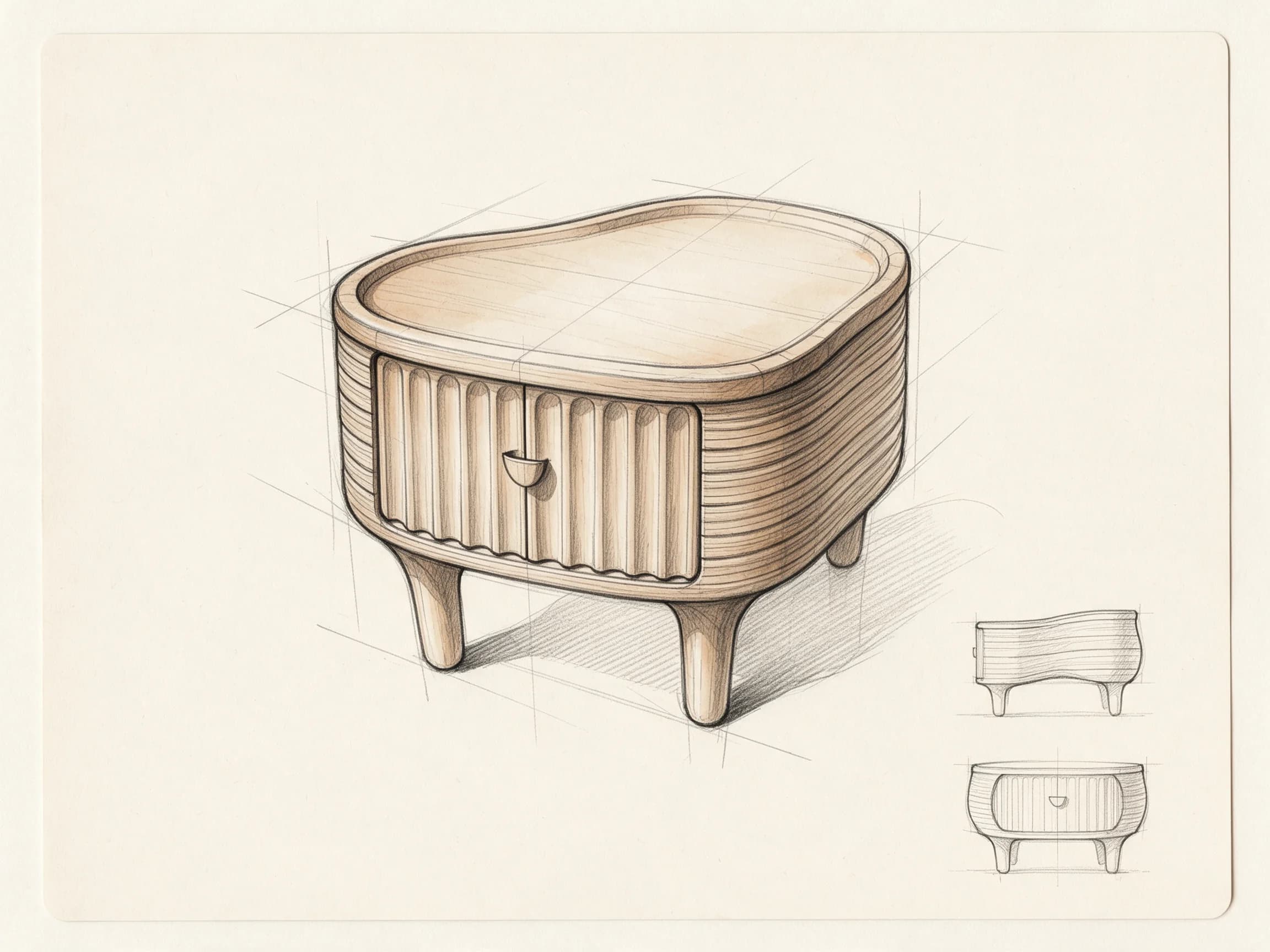 STUDY 16 — Bedside table — one drawer